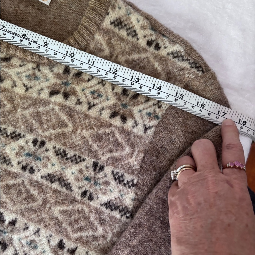 Women’s Parhurst Vintage Fair Isle 100% Shetland Wool Crew Neck Sweater Medium - Picture 7 of 11